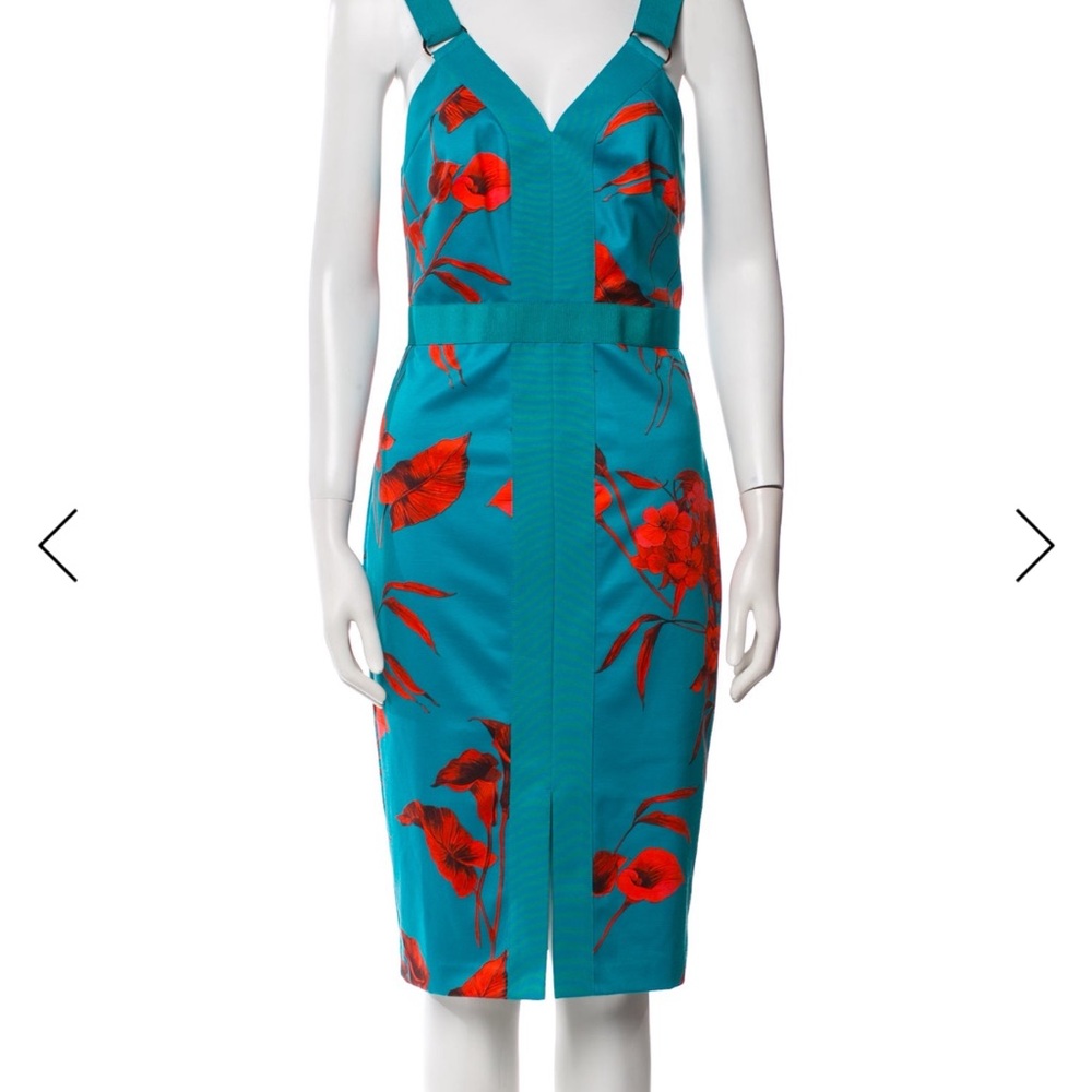 Ted Baker - Floral Turquoise and Red Dress - Picture 4 of 5